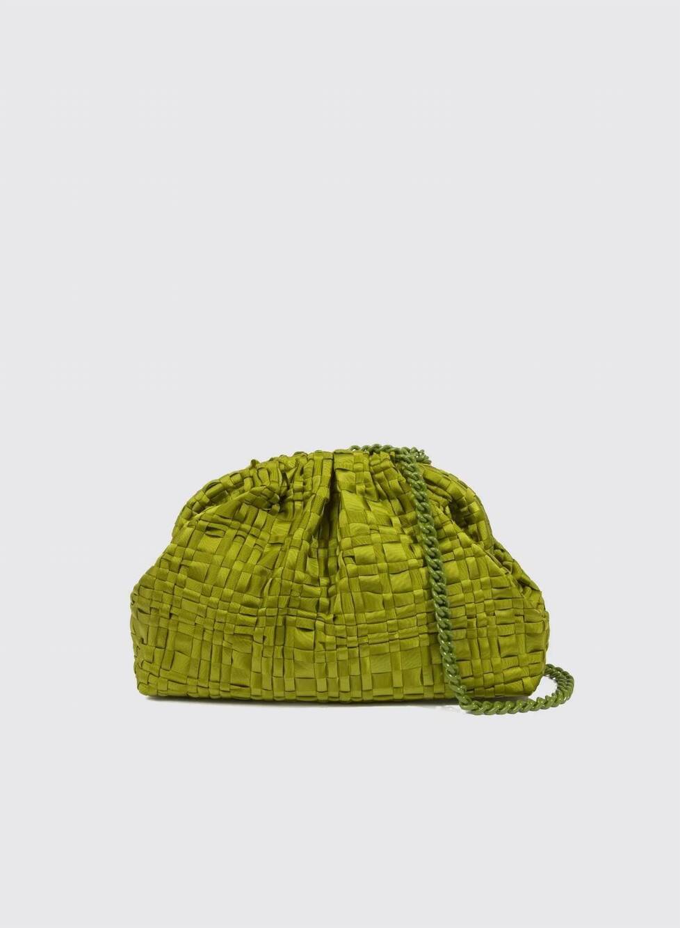 NEW MARIA LA ROSA women's game clutch in pisello